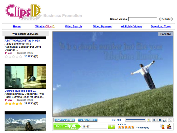 ClipsID - A commercial video upload site founded in 2003