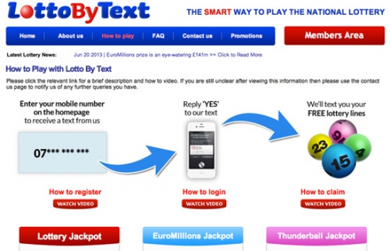 LottoByText which operates a mobile text alert service for UK State Lottery
