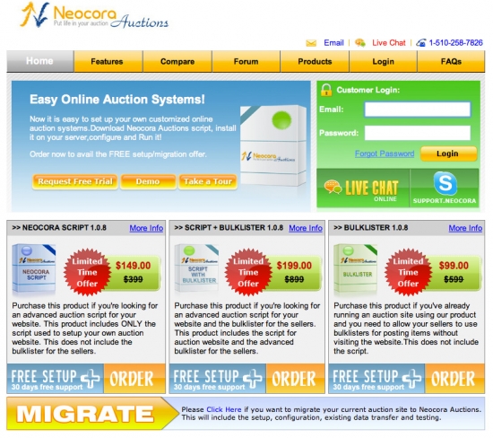 Neocora - A very powerful PHP based online auction product