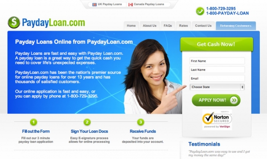 PaydayLoan - A website for processing Pay Day Loans